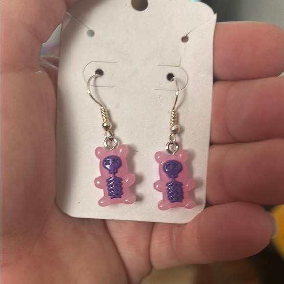 Handmade skeleton gummy bear  Earrings - Picture 1 of 1